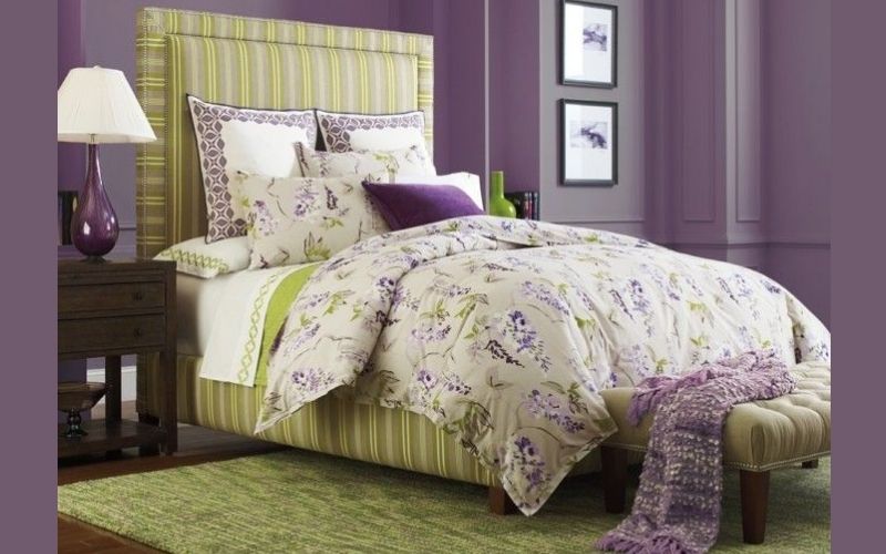 Lilac and Olive Bedroom Color