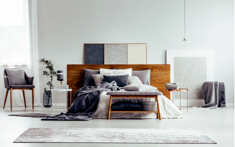 Grey and White Bedroom Color