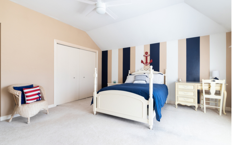 Navy and Tans Bedroom Color