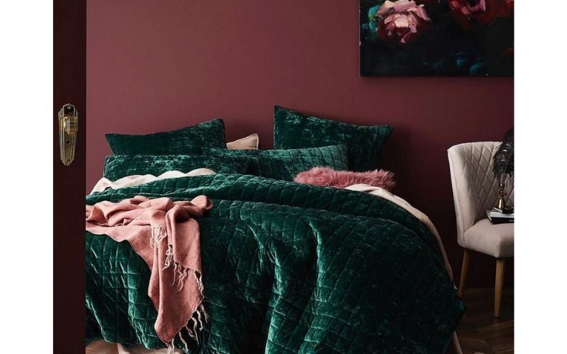 Emerald and Mauve Bedroom Color