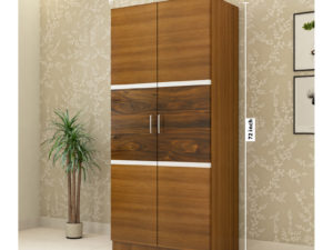 2 Door Swing Wardrobe in Glossy Jungle Teak and Jungle Wood Finish