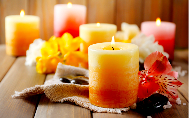 Colorful candles decor