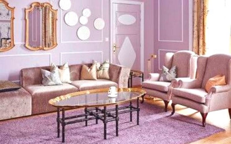 Lilac and Dust Pink Living Room