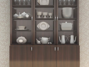 Crockery Unit Tall With 6 Doors – Chestnut Finish - In Kolkata