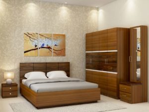 Callum XXL Room Package in Glossy Jungle Teak and Dark Jungle Wood Finish