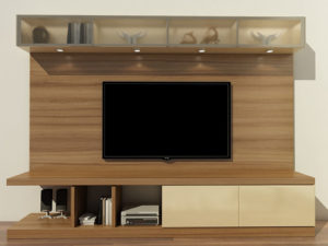 TV Unit With Open & Closed Storage – Natural & Off-White Finish - In Kolkata