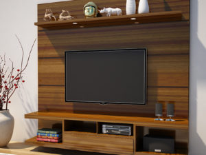 TV Cabinet With Storage – Rustic Cinnamon Finish in kolkata